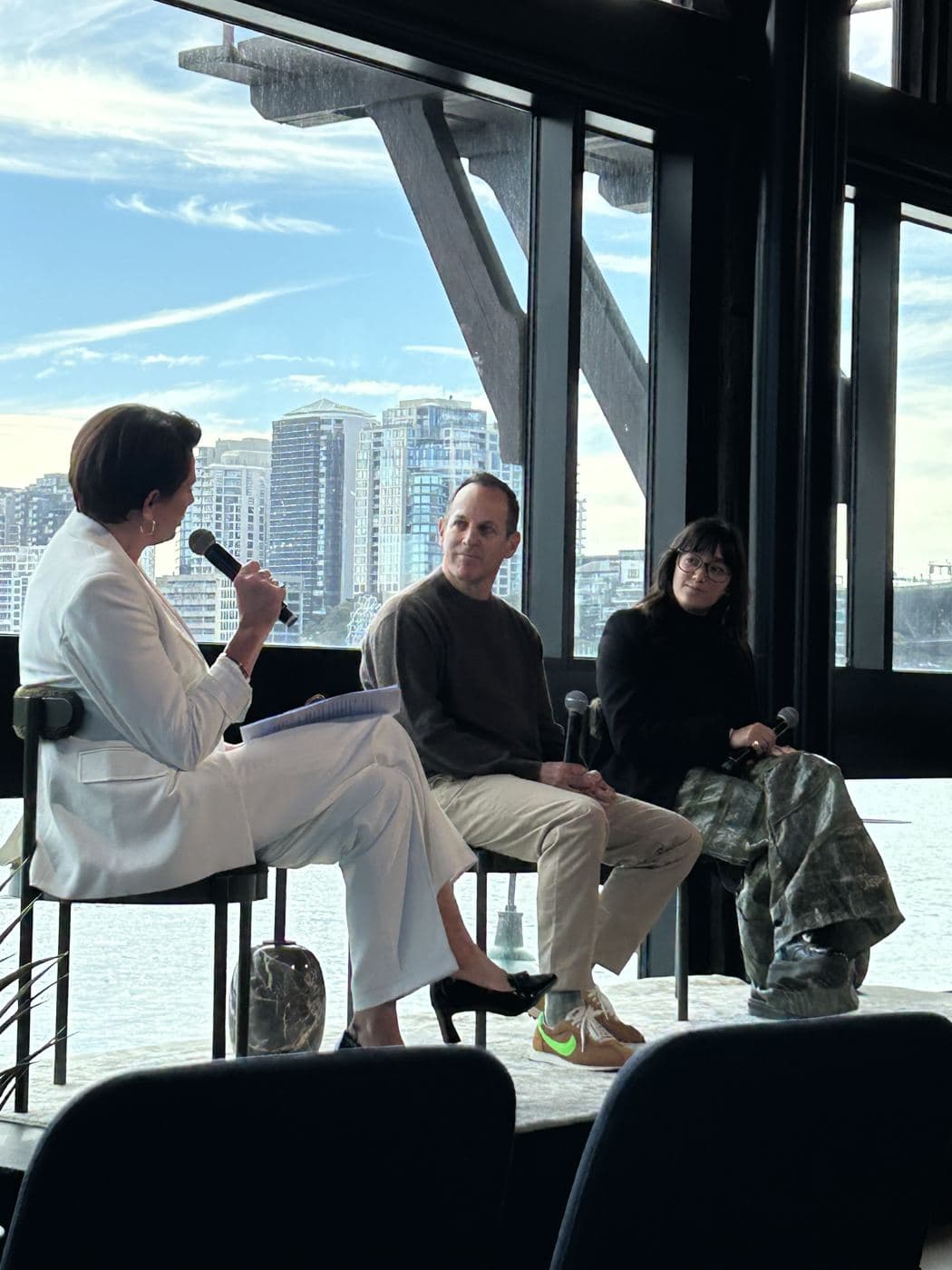 Gill Whelan, CEO of GILL WHELAN Projects, moderating a panel discussion